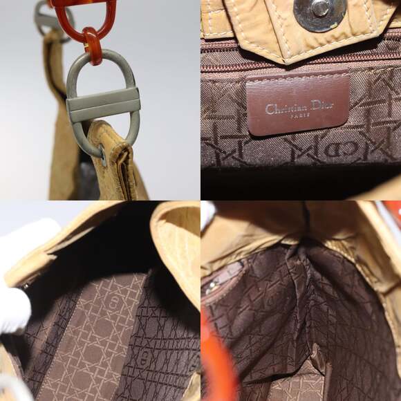 DIOR Canage Shoulder Bag Nylon Yellow - Picture 11 of 12